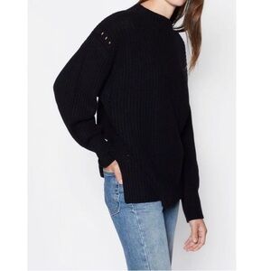 Equipment Black Femme Bay Wool Cashmere Rib Knit Sweater Size XL